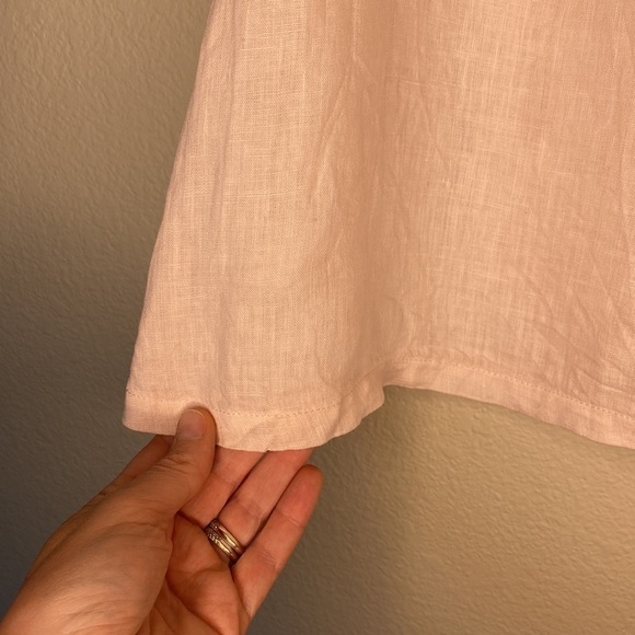 Flax tank top women’s Sz medium pink linen high neck - Picture 2 of 4